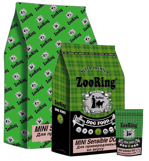 ZooRing корм для собак, Mini Sensible Dog (Мини Сенсибл Дог)Индейка и рис. 0,7 кг