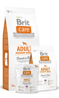 Корм для собак Brit Care ягненок с рисом (для средних пород)
