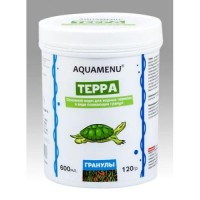 Аква Меню "Терра" основной корм для водных черепах в виде плавающих гранул 600мл