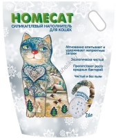 HOMECAT Морозная свежесть 7,6 л силикагелевый наполнитель для кошачьих туалетов с ароматом морозной свежести