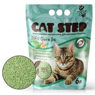 Cat Step Наполнитель растительный комкующийся Tofu Green Tea