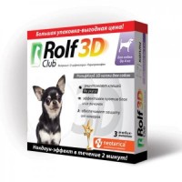 (LL) R444 ROLF CLUB 3D Капли д/собак до 4кг от клещей, блох и комаров 3 пипетки*30