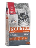 BLITZ сухой  корм для взрослых кошек с Домашней Птицей 2кг
