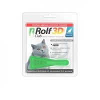 (LL) R425 ROLF CLUB 3D Капли д/кошек от блох и клещей от 4кг *20