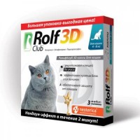 (LL) R443 ROLF CLUB 3D Капли д/кошек от клещей, блох и комаров 4-8кг 3 пипетки*30