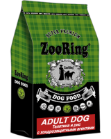 ZooRing корм для собак, Adult Dog (Эдалт Дог)  25/13 , телятина и рис, с хондропротектерами 20 кг