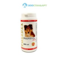 0962 POLIDEX Поливит кальций плюс улучшение роста костной ткани д/щенков и собак мелких и средних пород 500таб.*8