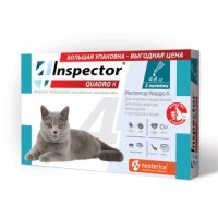 (LL) 0648/I312 INSPECTOR QUADRO К Капли д/кошек от внешних и внутренних паразитов 3пипетки от 4 до 8кг*12