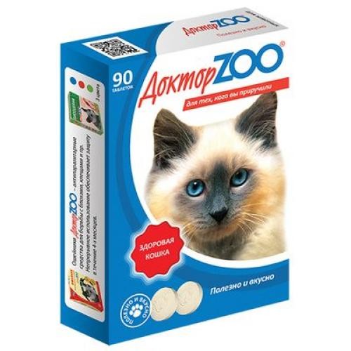 0203 ДОКТОР ЗОО витамины д/кошек Здоровая кошка 90таб.*6