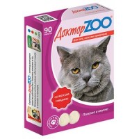 0206 ДОКТОР ЗОО витамины д/кошек со вкусом Говядины 90таб.*6