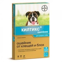 (LL)Эланко Килтикс ошейник д/средних собак от блох и клещей 48см