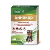 (LL) 632330/1075 Пчелодар Pchelodar Professional Бинакар для мелких пород собак капли на холку от блох и клещей (1 пипетка на 5кг) 4х0,5мл*50