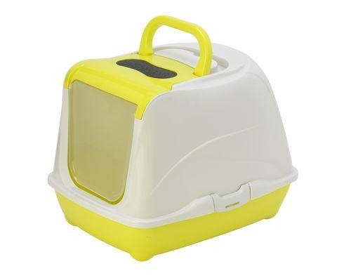 7974/24644.лимон Moderna Туалет закрытый для кошек Flip Cat, цвет лимон, 39х50х37 см