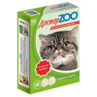 0209 ДОКТОР ЗОО витамины д/кошек со вкусом Печени 90таб.*6