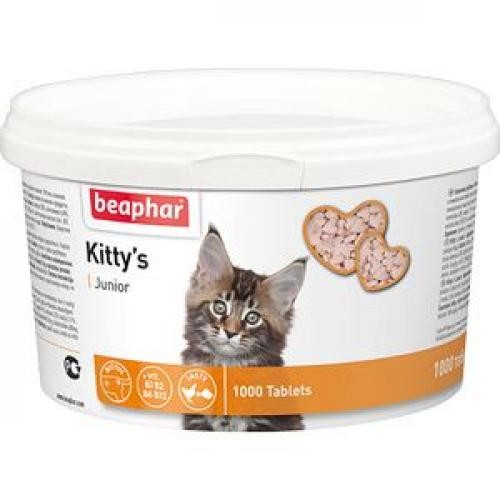 12596 Беафар Витамины для котят Kitty`s Junior сердечки,  1000шт.*6
