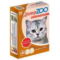 0210 ДОКТОР ЗОО витамины д/кошек со вкусом Копченостей 90таб.*6