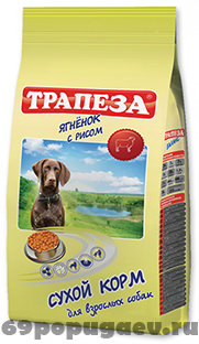 Трапеза сухой корм для собак Ягненок с рисом (10 кг)