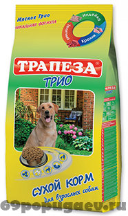 Трапеза Трио сухой корм для собак Индейка/Кролик/Телятина (10 кг)