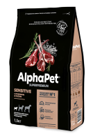 ALPHAPET SUPERPREMIUM 7 кг сухой корм для взрослых собак мелких пород с чувствительным пищеварением с ягненком и рисом