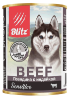 BLITZ Консервы для собак Говядина с Индейкой 0,4 кг