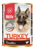 BLITZ Консервы для собак Индейка с Печенью 0.4 кг