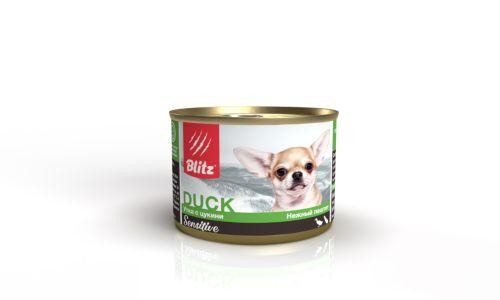 BLITZ Консервы для собак Утка с цукини 200гр 15%