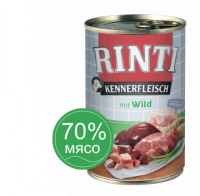 RINTI KENNERFLEISCH mit Wild Дичь Влажный корм для собак   0,4 кг