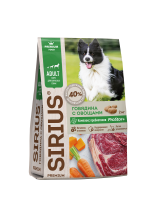 Корм для собак Sirius Говядина с овощами  20 кг