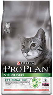 Корм для стерилизованных кошек Purina Pro Plan Sterilised для профилактики МКБ, с лососем