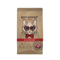 Best Dinner Holistic Hypoallergenic Adult Cat VEAL&OREGANO Корм сухой для взрослых кошек с телятиной и орегано 10кг