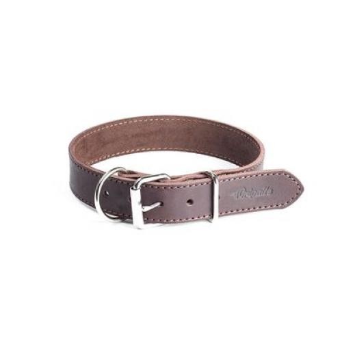 GRIPALLE Дакс 40-45S 6187 Ошейник кожаный для собак, стальная фурнитура 40мм*45см, Коричневый *15
