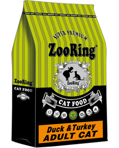 ZooRing корм для кошек Adult Cat Duck&Turkey (Утка и индейка),1,5 кг