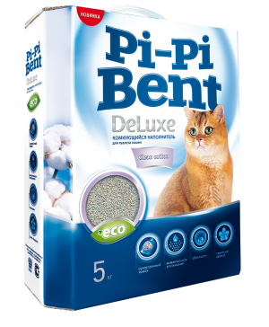 Наполнитель для туалета Pi-Pi Bent DeLuxe Clean cotton 5 кг