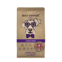Best Dinner Adult Sensible Hypoallergenic MEDIUM&MAXI LAMB&BASIL Корм сухой для собак всех пород с ягненком и базиликом 12кг