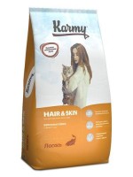 KARMY 7068/5628 сухой корм  Хэйр энд Скин для кошек, поддерживающий здоровье кожи и шерсти  Лосось 10кг