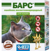 v АВЗ АВ728 Барс Ошейник д/кошек инсектоакарицидный на фипрониле 35см *60