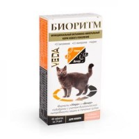 БИОРИТМ функциональный витаминно-минеральный корм со вкусом морепродуктов для кошек, 48 табл. по 0,5гр*5
