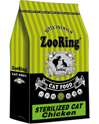 ZooRing корм для кошек Sterilized Cat Chicken ( Для стерилизованных Цыпленок) 10 кг