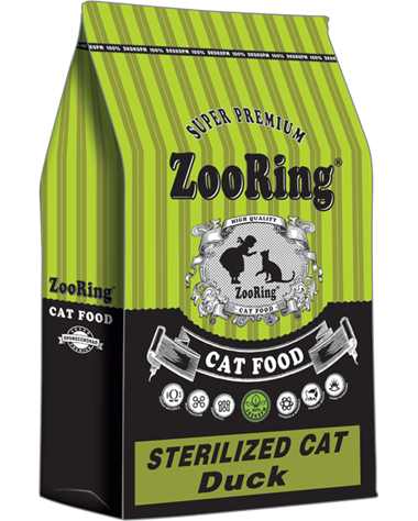 ZooRing корм для кошек Sterilized Cat Duck ( Для стерилизованных Утка) 350 гр