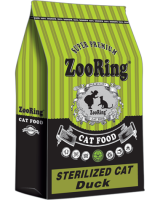ZooRing корм для кошек Sterilized Cat Duck ( Для стерилизованных Утка) 1,5 кг