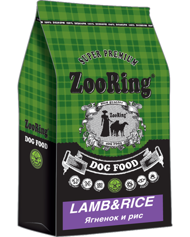 ZooRing корм для собак, Lamb&Rice (Ягненок и Рис) 10 кг