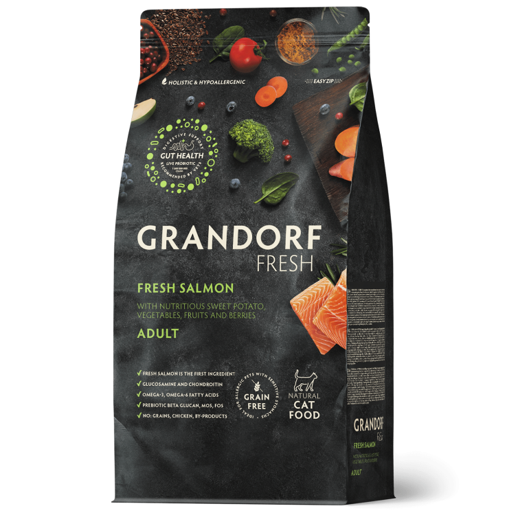 Grandorf fresh Cat Сухой корм для кошек  ADULT Salmon&Sweet Potato 2 кг