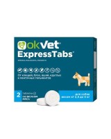 (LL)АВЗ Оквет Express Tabs д/собак весом от 2,5 до 5кг от клещей, блох, вшей и гельминтов 2таб
