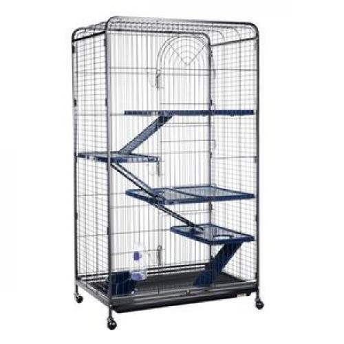 *KREDO D801 Клетка д/шинш.4-эт.выдв.поддон.укомп. 79*52*140см на колесах 20%
