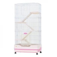 *KREDO R53 Клетка для шиншилл, хорьков, кроликов 3-эт.пласт.под. 68*46*128см