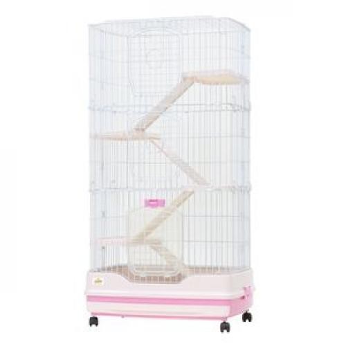 *KREDO R53 Клетка для шиншилл, хорьков, кроликов 3-эт.пласт.под. 68*46*128см