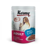 KARMY 7654/6946 ADULT корм для кошек пауч Лосось в соусе 80гр