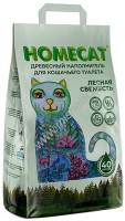 HOMECAT 40 л 12 кг древесный наполнитель для кошачьих туалетов мелкие гранулы