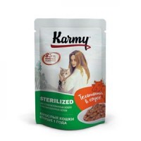 KARMY 7656/6960 STERILIZED корм для стерилизованных кошек и кастрированных котов пауч Телятина в соусе 80гр