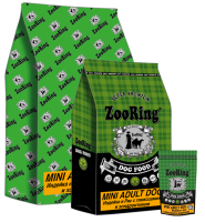 ZooRing корм для собак, Mini Adult Dog (Мини Эдалт Дог) Индейка и рис с хондроитином и глюкоз  0.7 кг,  26/14